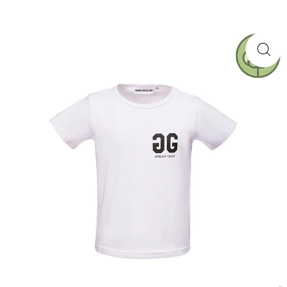 Kids White Graphic Tee by euro boutique brand Gardner and the Gang